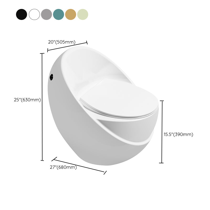 Modern Flush Toilet All-In-One Floor Mounted ABS Siphon Jet Toilet Bowl