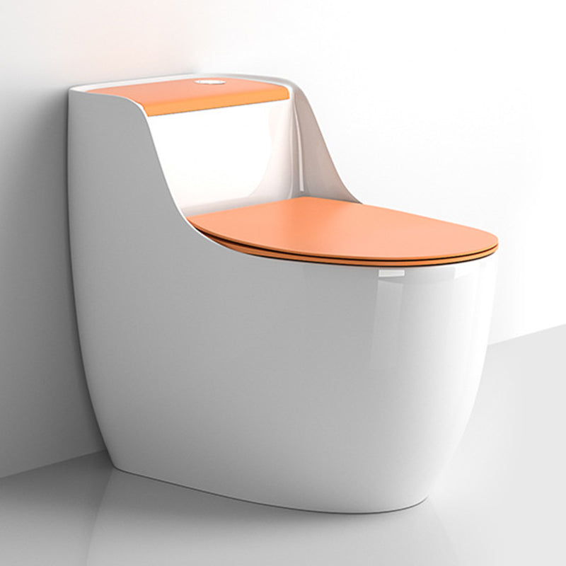Modern Floor Mounted Ceramic Toilet One Piece Flush Toilet with Toilet Seat