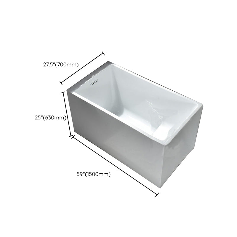 Acrylic Soaking Bathtub Antique Finish Rectangular Bathtub (Shelf not Included)