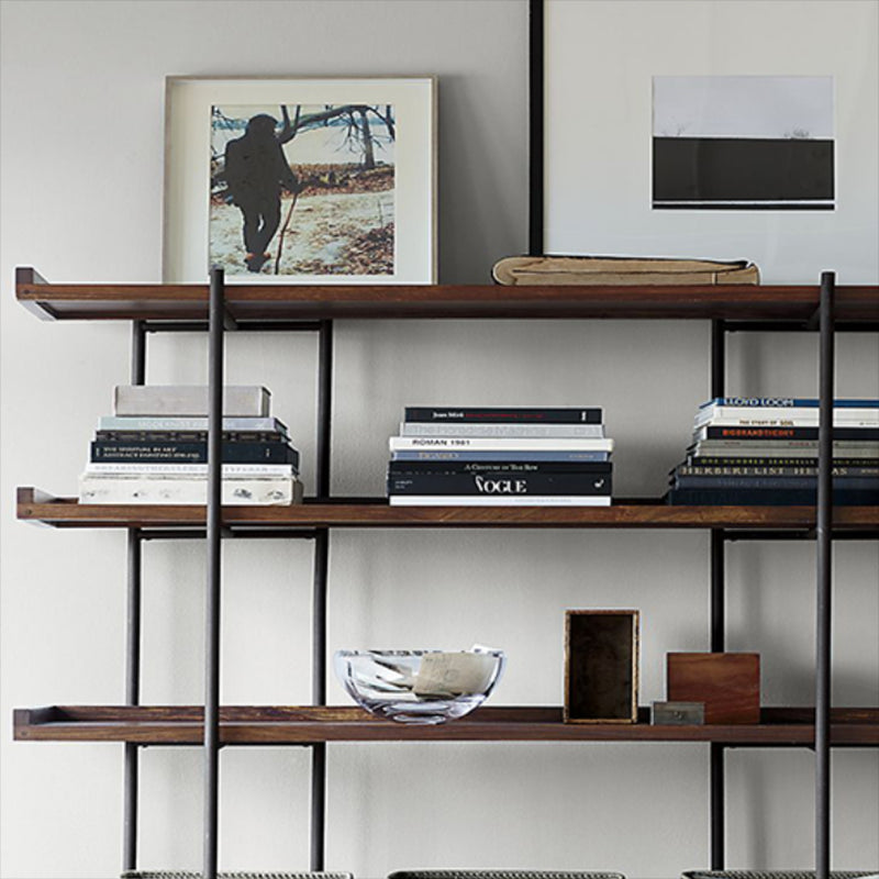 Wooden Standard Bookcase Industrial Open Back Bookshelf with Shelves