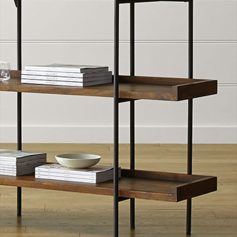 Wooden Standard Bookcase Industrial Open Back Bookshelf with Shelves