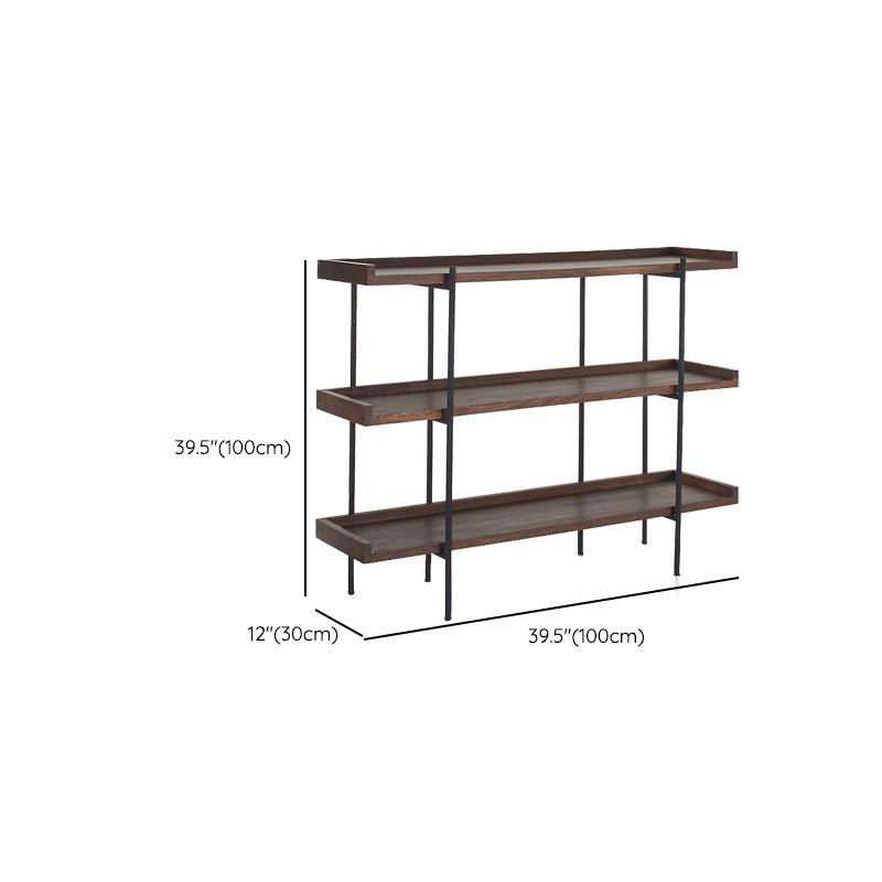 Wooden Standard Bookcase Industrial Open Back Bookshelf with Shelves