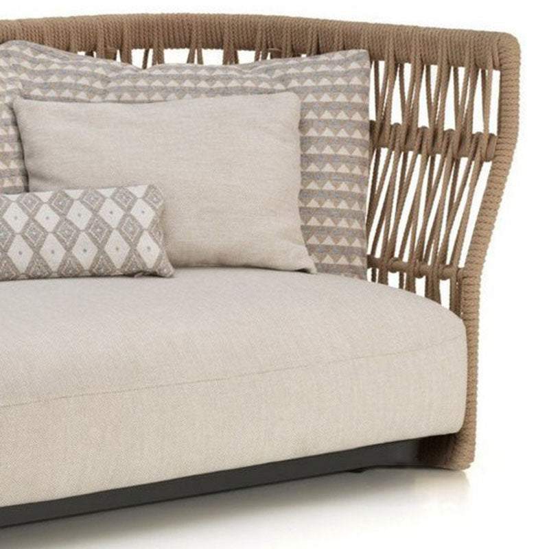 Tropical Patio Sofa Water Resistant Rattan Outdoor Patio Sofa