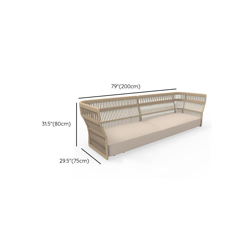 Tropical Patio Sofa Water Resistant Rattan Outdoor Patio Sofa
