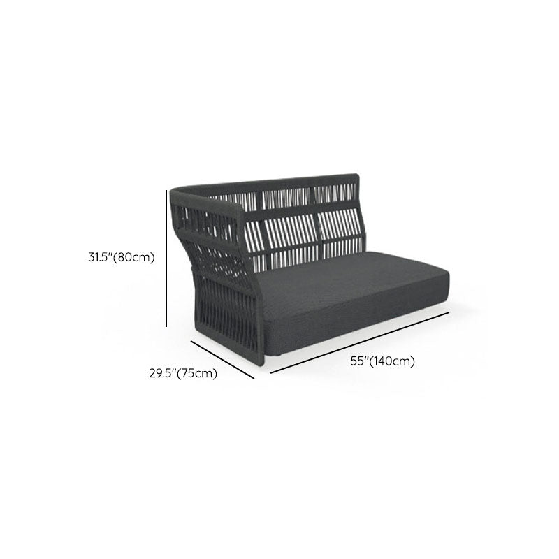 Tropical Patio Sofa Water Resistant Rattan Outdoor Patio Sofa