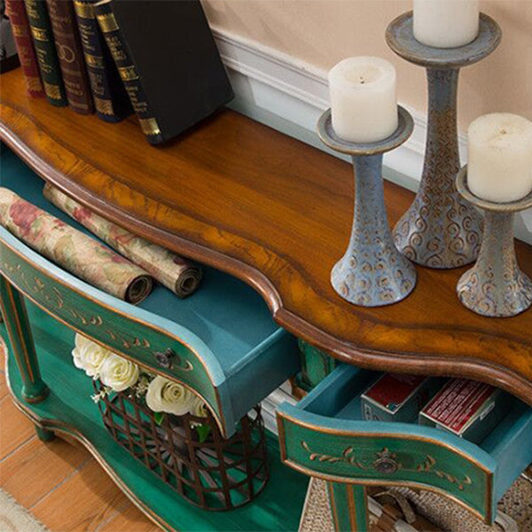 Victoria Wooden End Table Free Form Sofa Console Table for Hall