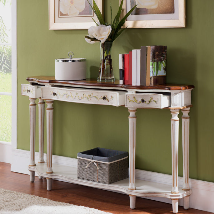 Victoria Wooden End Table Free Form Sofa Console Table for Hall