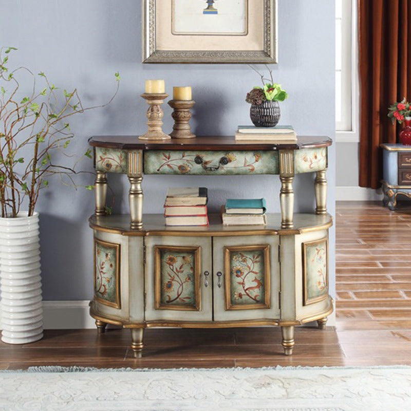 Victoria Wooden Accent Table Free Form Sofa Console Table for Hall