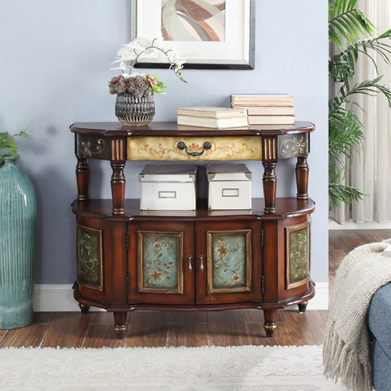Victoria Wooden Accent Table Free Form Sofa Console Table for Hall