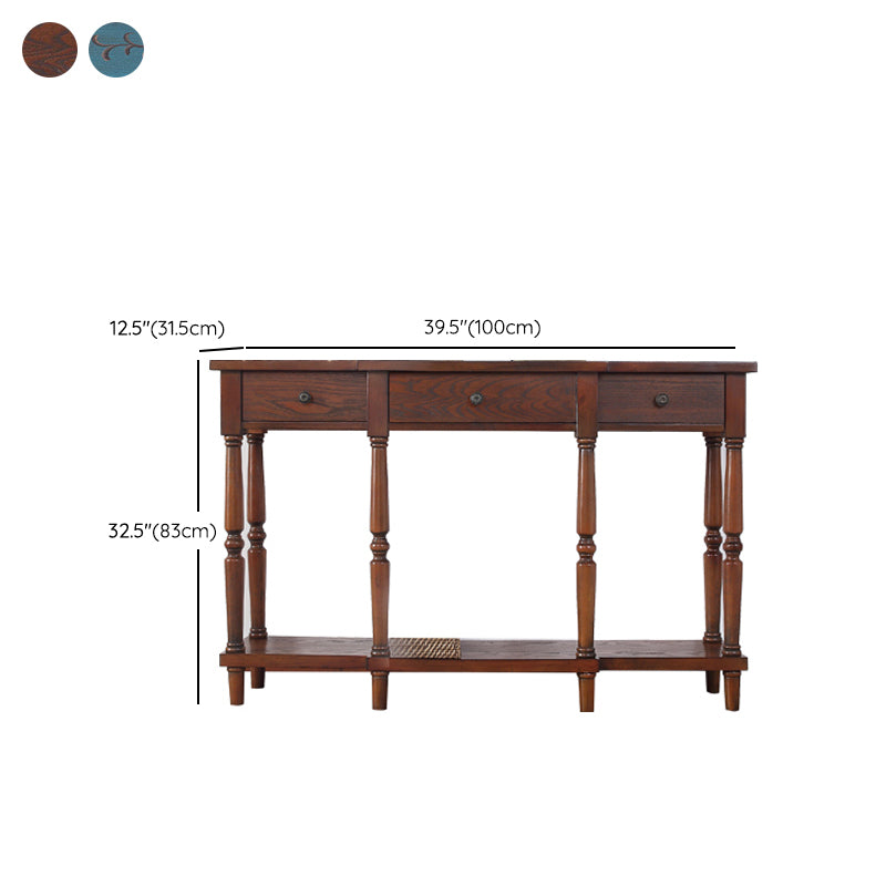 French Country Wooden Accent Table Rectangle Sofa Console Table for Ha