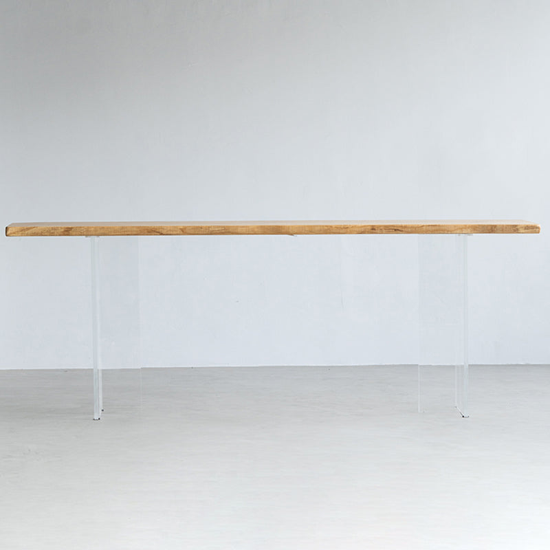 Rectangle Ash Solid Wood Bar Dining Table Double Pedestal Bar Table for Living Room