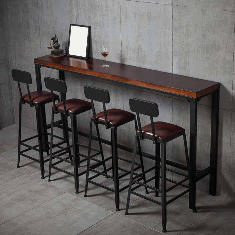 Industrial Rectangle Bistro Bar Table Solid Wood Bar Table for Dining Room