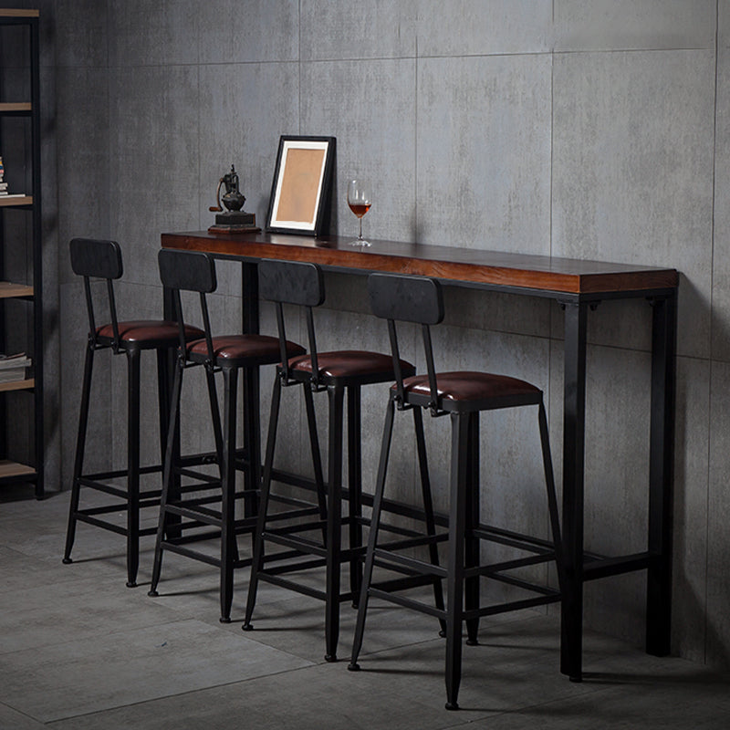 Industrial Rectangle Bistro Bar Table Solid Wood Bar Table for Dining Room