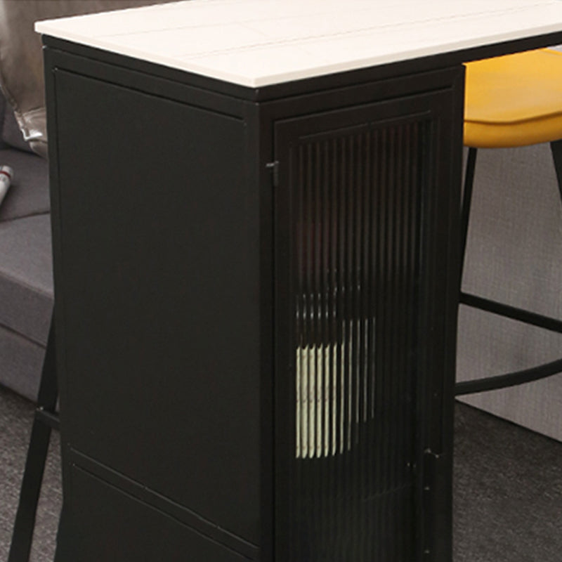 Modern Bistro Bar Table Sintered Stone Bar Table with Storage