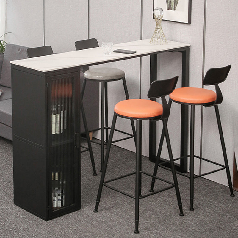 Modern Bistro Bar Table Sintered Stone Bar Table with Storage
