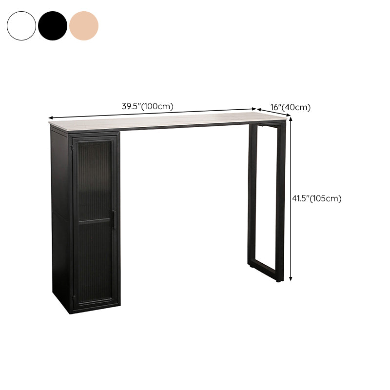 Modern Bistro Bar Table Sintered Stone Bar Table with Storage