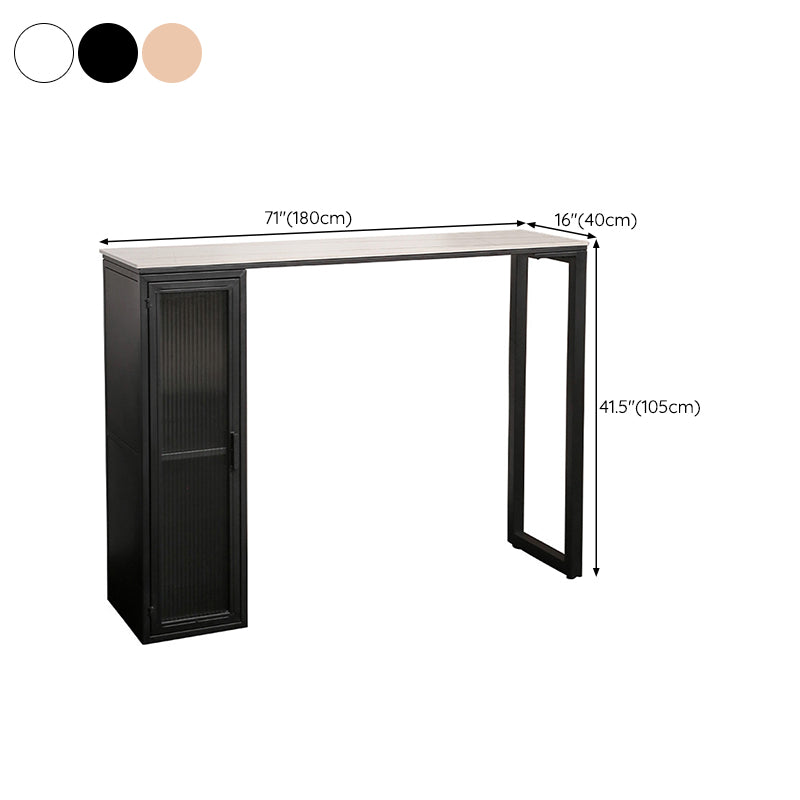 Modern Bistro Bar Table Sintered Stone Bar Table with Storage