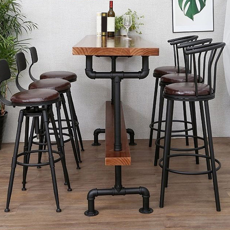 Industrial Solid Wood Bar Table Rectangle Bistro Dining Table