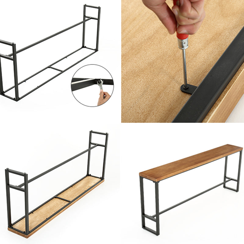 Trestle Base Dining Table Industrial Solid Wood Bar Table for Bistro