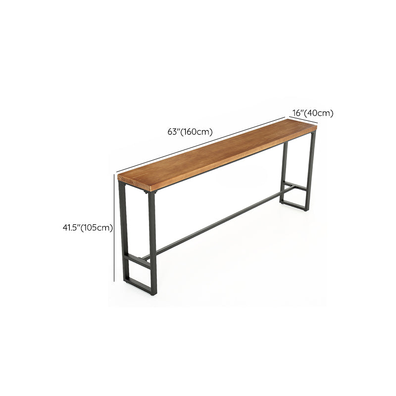 Trestle Base Dining Table Industrial Solid Wood Bar Table for Bistro