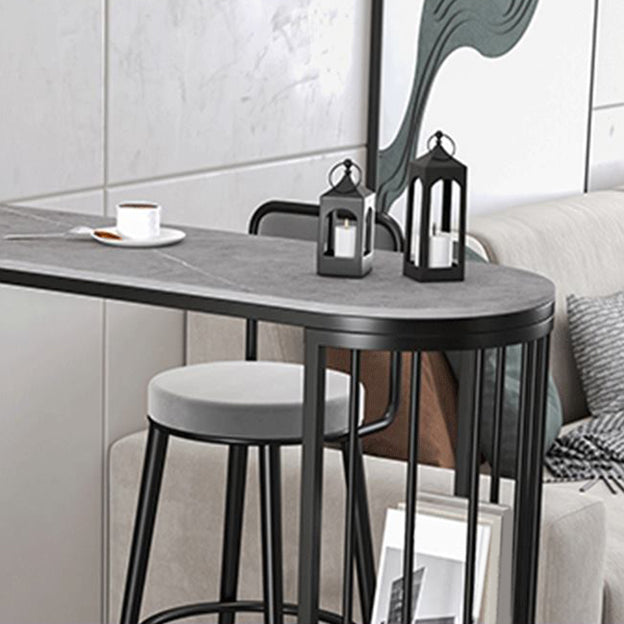 Modern 1/2/3 Pieces Bar Table Set Stone Counter Table with High Stools for Living Room