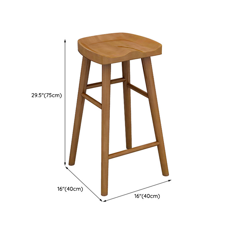 Modern Rectangle Bar Table Set 1/2/4/7 Pcs Solid Wood Bar Table and Backless Stools