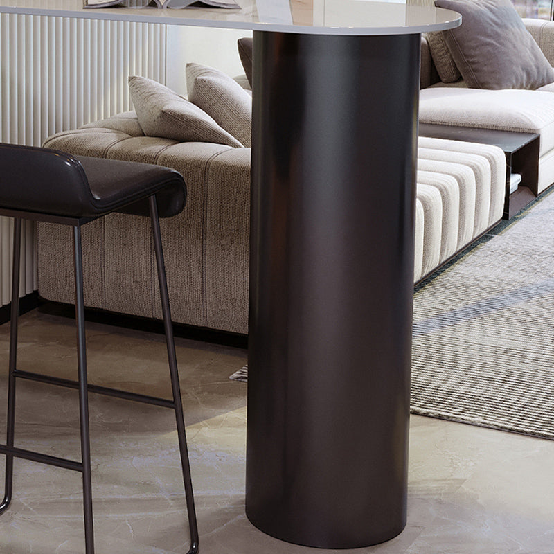 Metal and Stone Pub Set 1/2/3 Pcs Modern Indoor Bar Table with Upholstered Stools