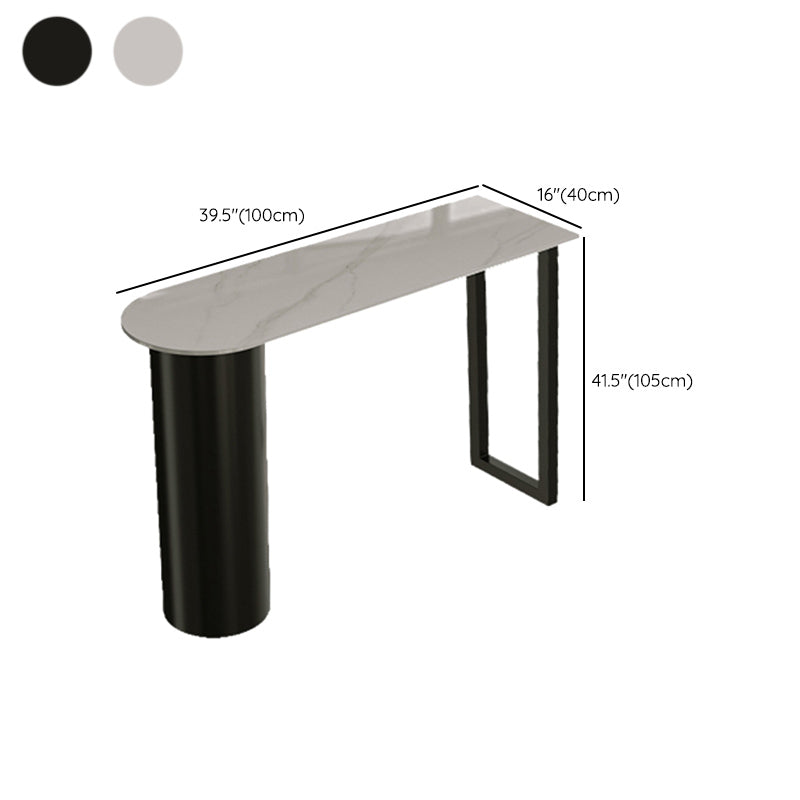 Metal and Stone Pub Set 1/2/3 Pcs Modern Indoor Bar Table with Upholstered Stools