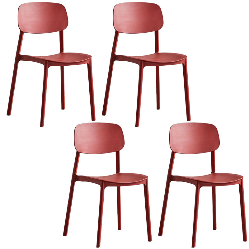 Plastic Armless Chair Open Back Dining Side Chair for Home Use