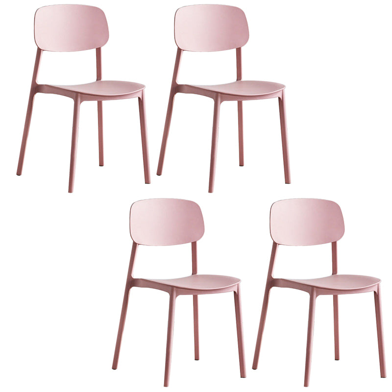 Plastic Armless Chair Open Back Dining Side Chair for Home Use