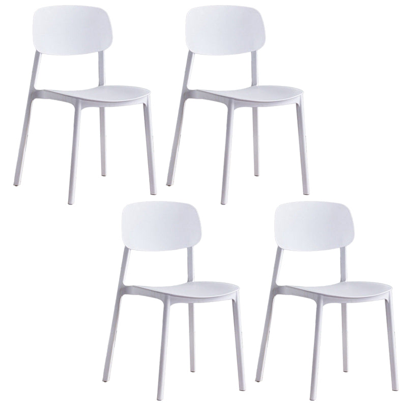 Plastic Armless Chair Open Back Dining Side Chair for Home Use