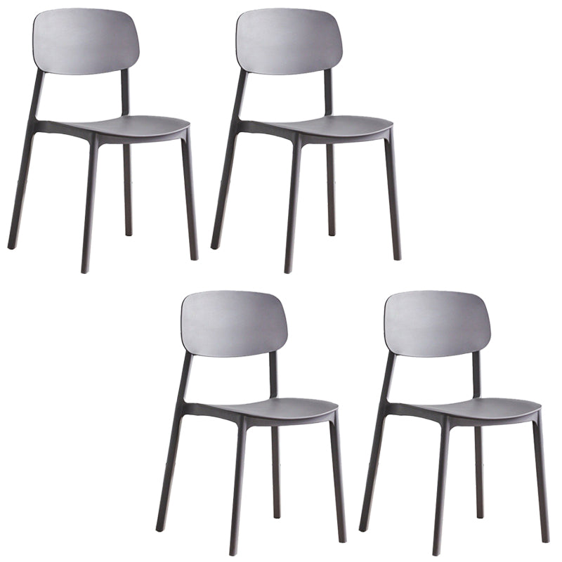 Plastic Armless Chair Open Back Dining Side Chair for Home Use
