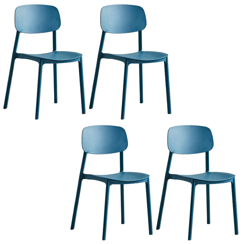 Plastic Armless Chair Open Back Dining Side Chair for Home Use