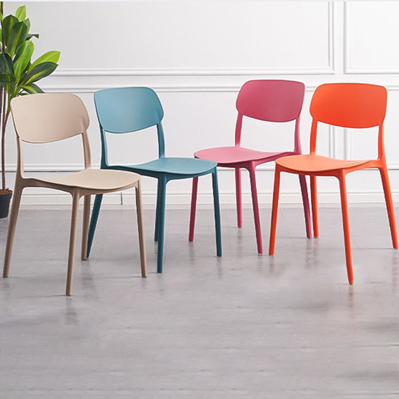 Plastic Armless Chair Open Back Dining Side Chair for Home Use