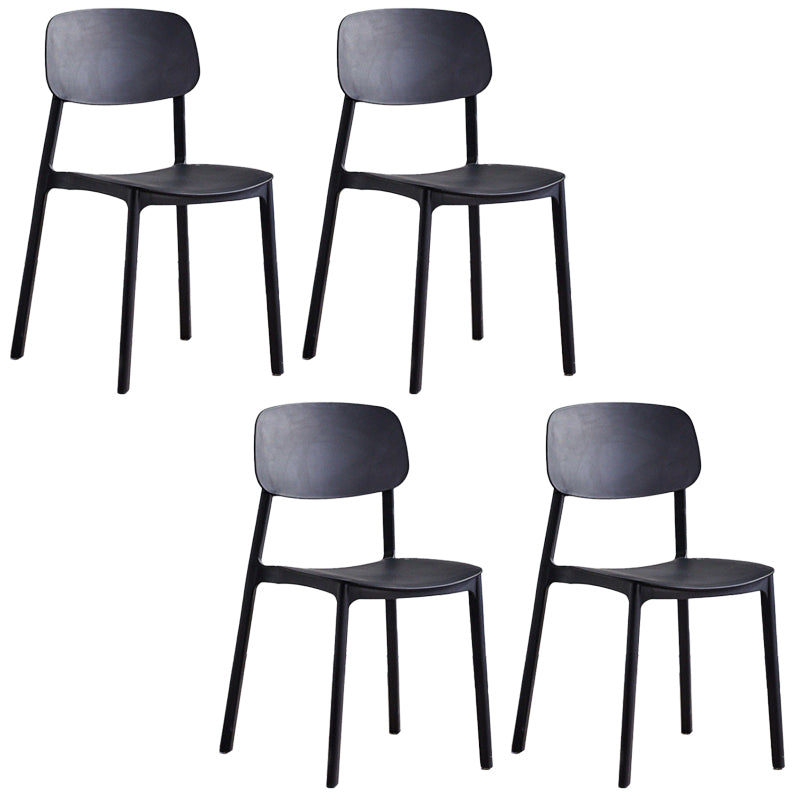 Plastic Armless Chair Open Back Dining Side Chair for Home Use