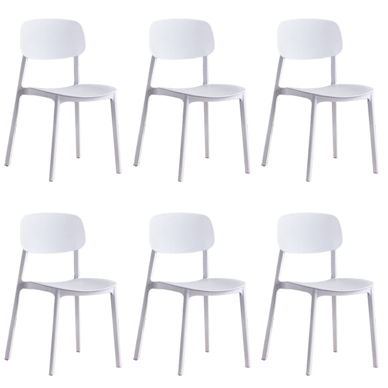 Plastic Armless Chair Open Back Dining Side Chair for Home Use