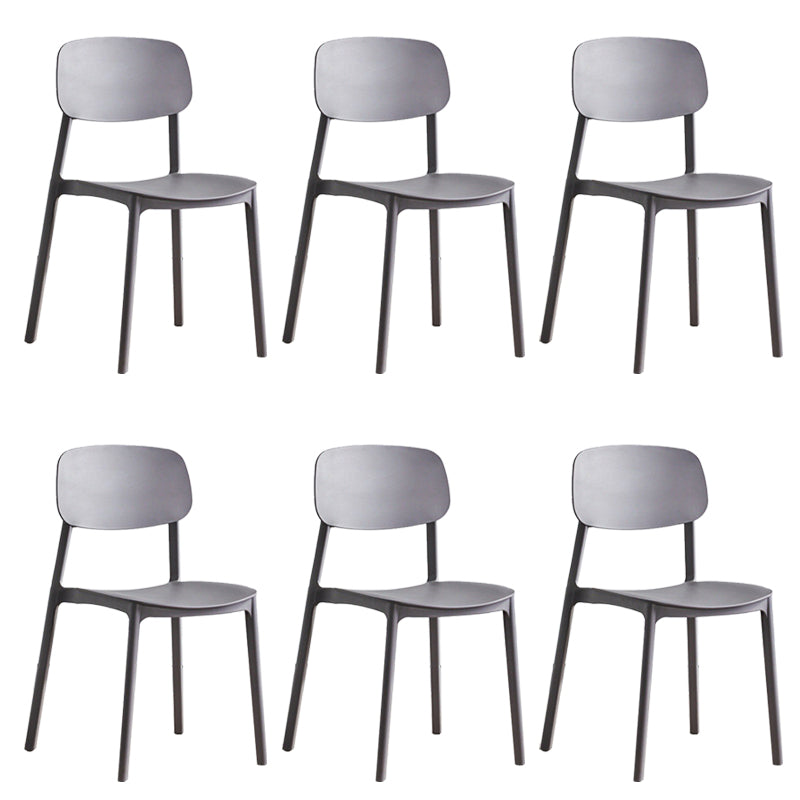 Plastic Armless Chair Open Back Dining Side Chair for Home Use