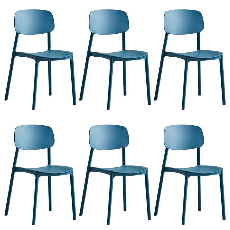 Plastic Armless Chair Open Back Dining Side Chair for Home Use