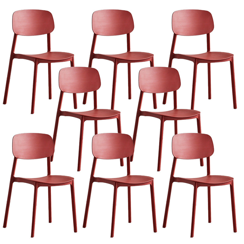Plastic Armless Chair Open Back Dining Side Chair for Home Use