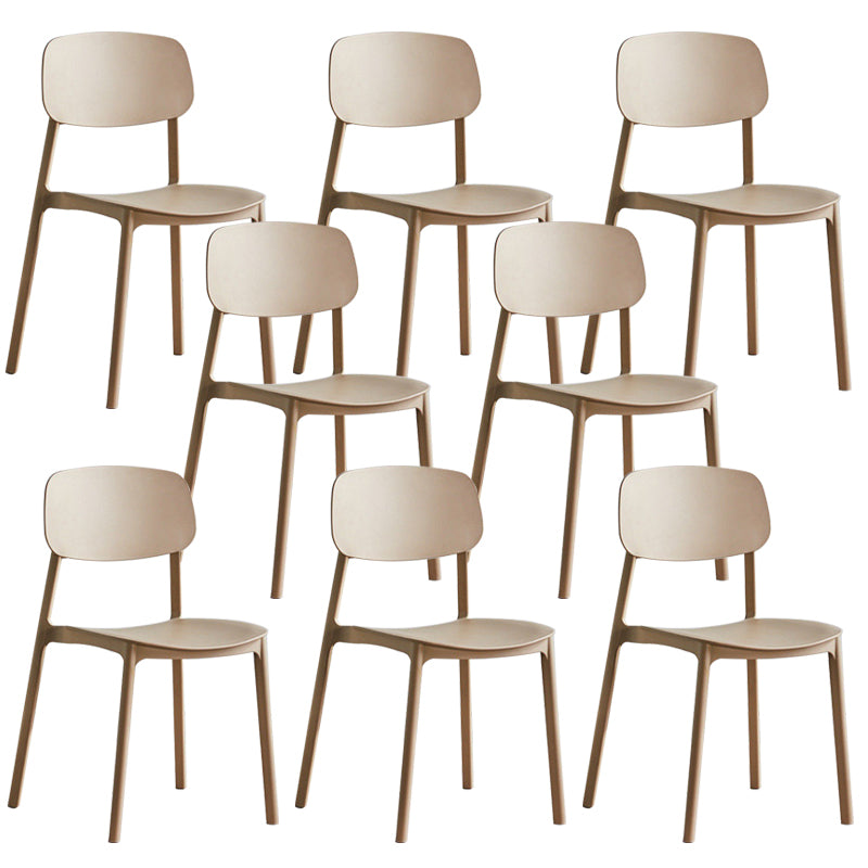 Plastic Armless Chair Open Back Dining Side Chair for Home Use