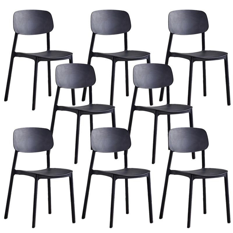 Plastic Armless Chair Open Back Dining Side Chair for Home Use