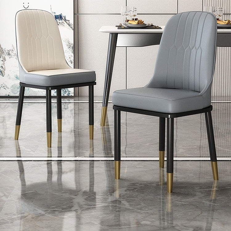 Glam Style Side Chair Parsons Armless Side Chair for Kitchen