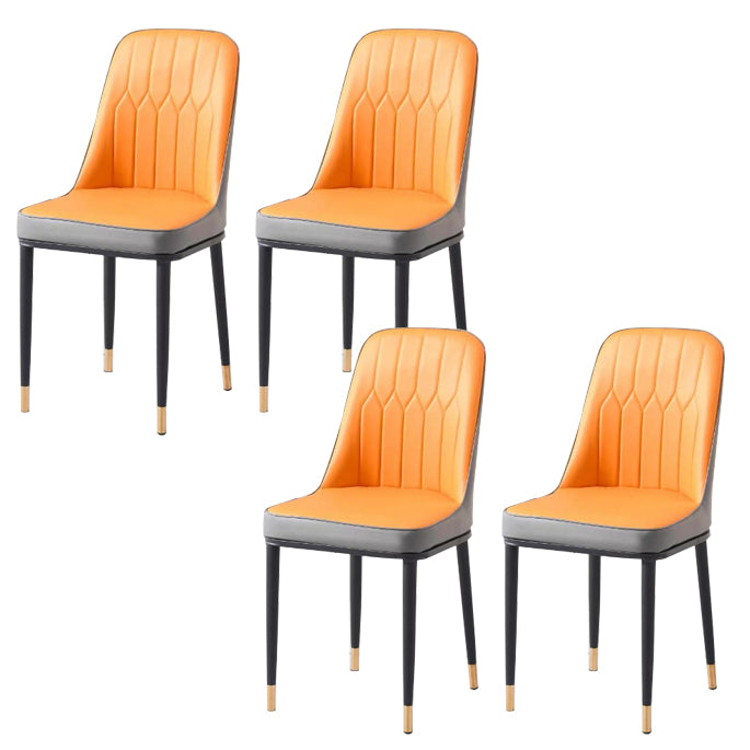 Glam Style Side Chair Parsons Armless Side Chair for Kitchen