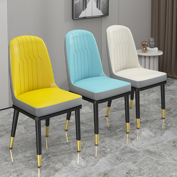 Glam Style Side Chair Parsons Armless Side Chair for Kitchen