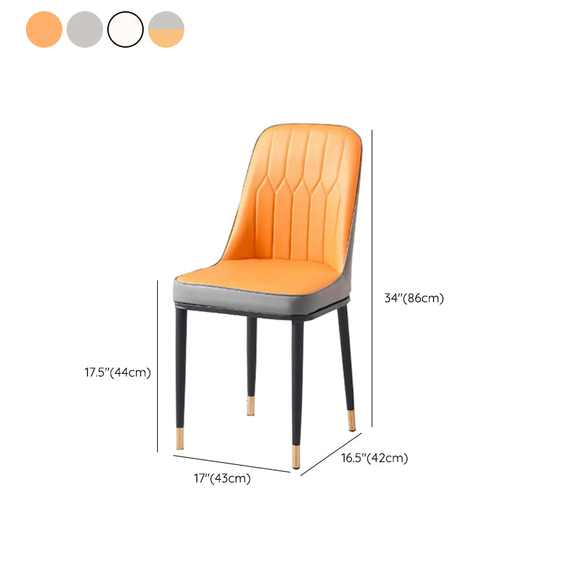 Glam Style Side Chair Parsons Armless Side Chair for Kitchen