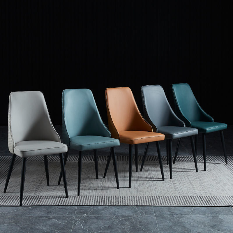 Dining Room Upholstered Chair Industrial Faux Leather Parsons Chair