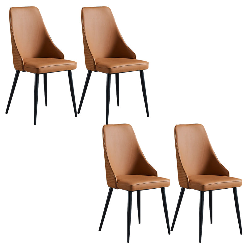 Dining Room Upholstered Chair Industrial Faux Leather Parsons Chair