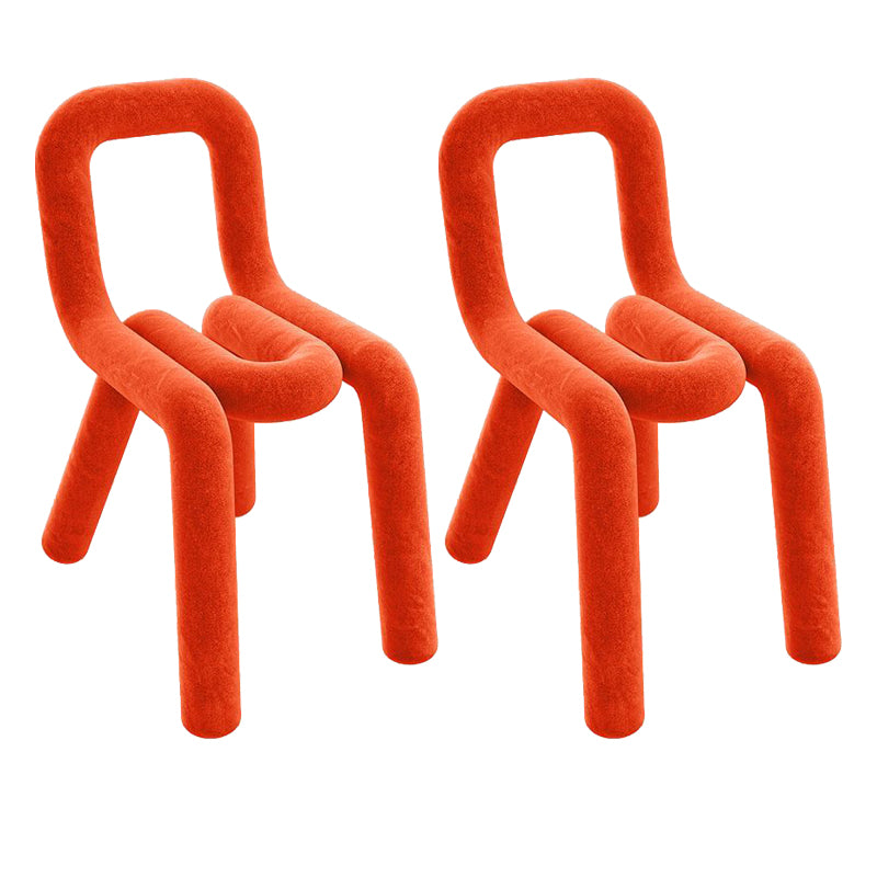 Designer Style Armless Chair Open Back Home Dining Side Chair