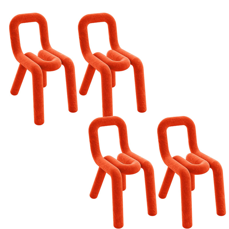 Designer Style Armless Chair Open Back Home Dining Side Chair