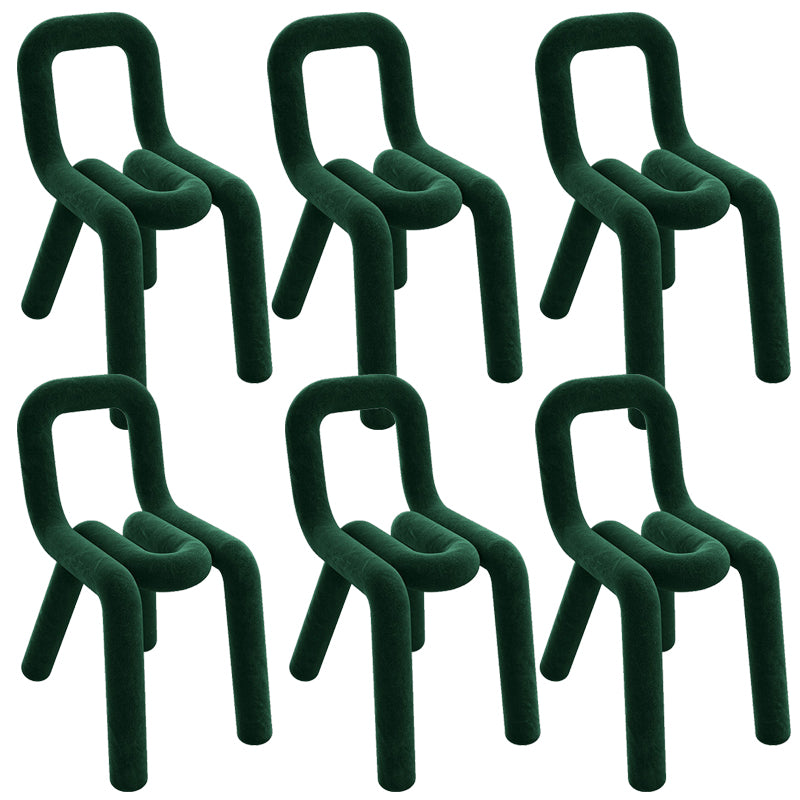 Designer Style Armless Chair Open Back Home Dining Side Chair